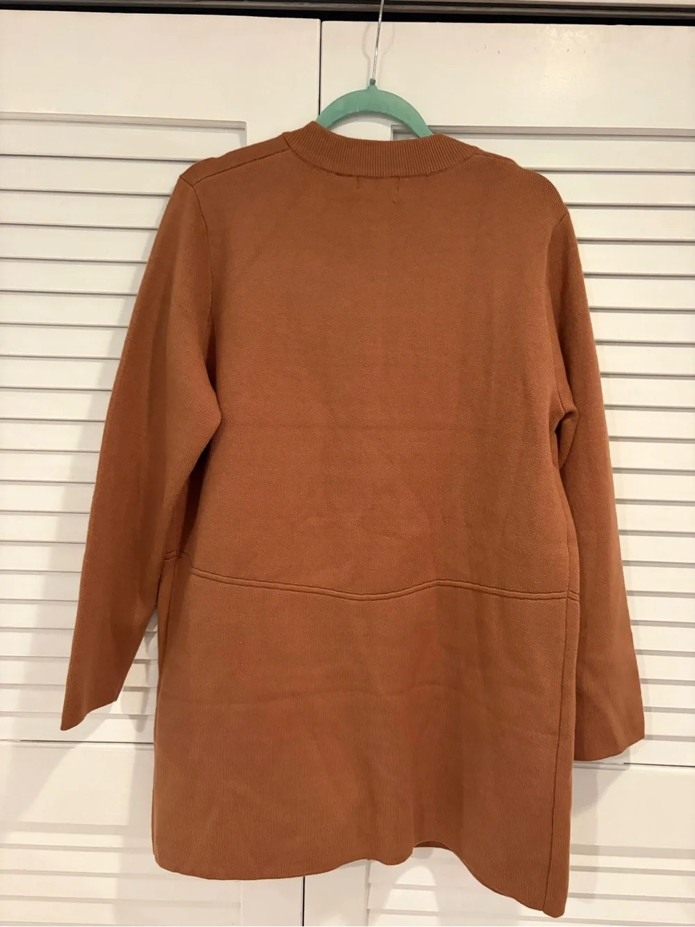 Tahari Long Open-Front Cardigan Sweater Coat Camel Brown